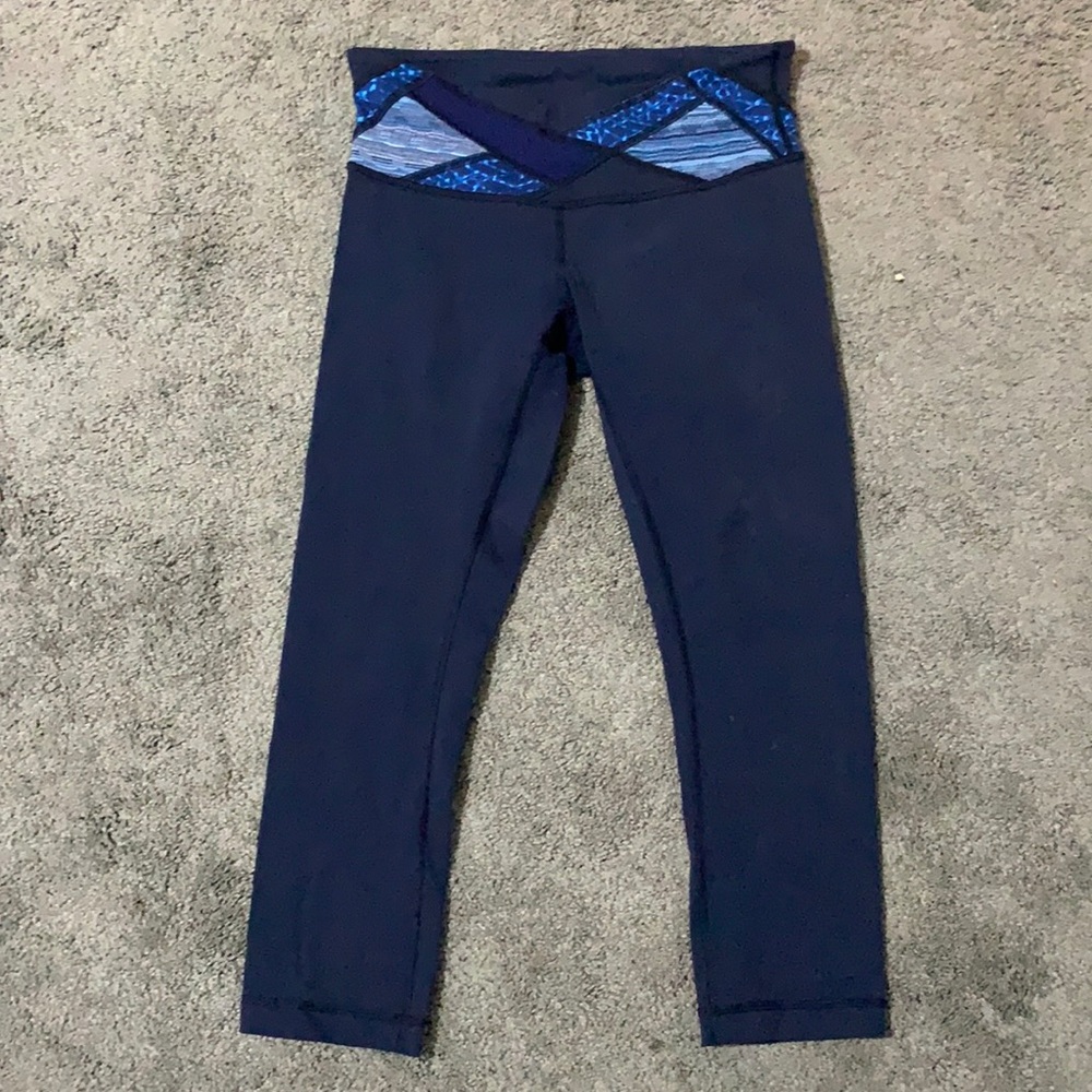 Lululemon WunderUnder Leggings Crop Tight Navy 6